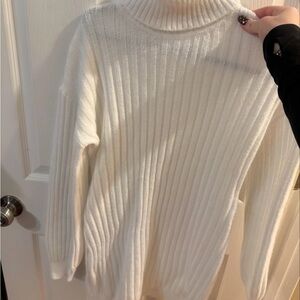 SHEIN Elegant White Turtleneck Dress